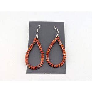 Santo Domingo Spiny Oyster Loop Dangle Earrings Handcrafted Jewelry **